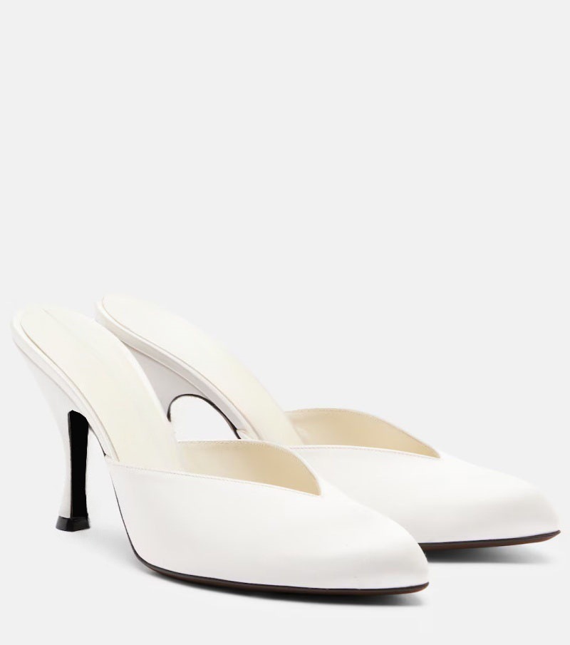 New Women Satin Mule Heels V C - Sewing New recension och pris