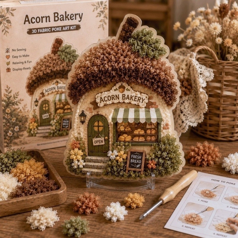 House Scene Poke Art Kit Mushr - Is Sewing Textile Art recension och pris